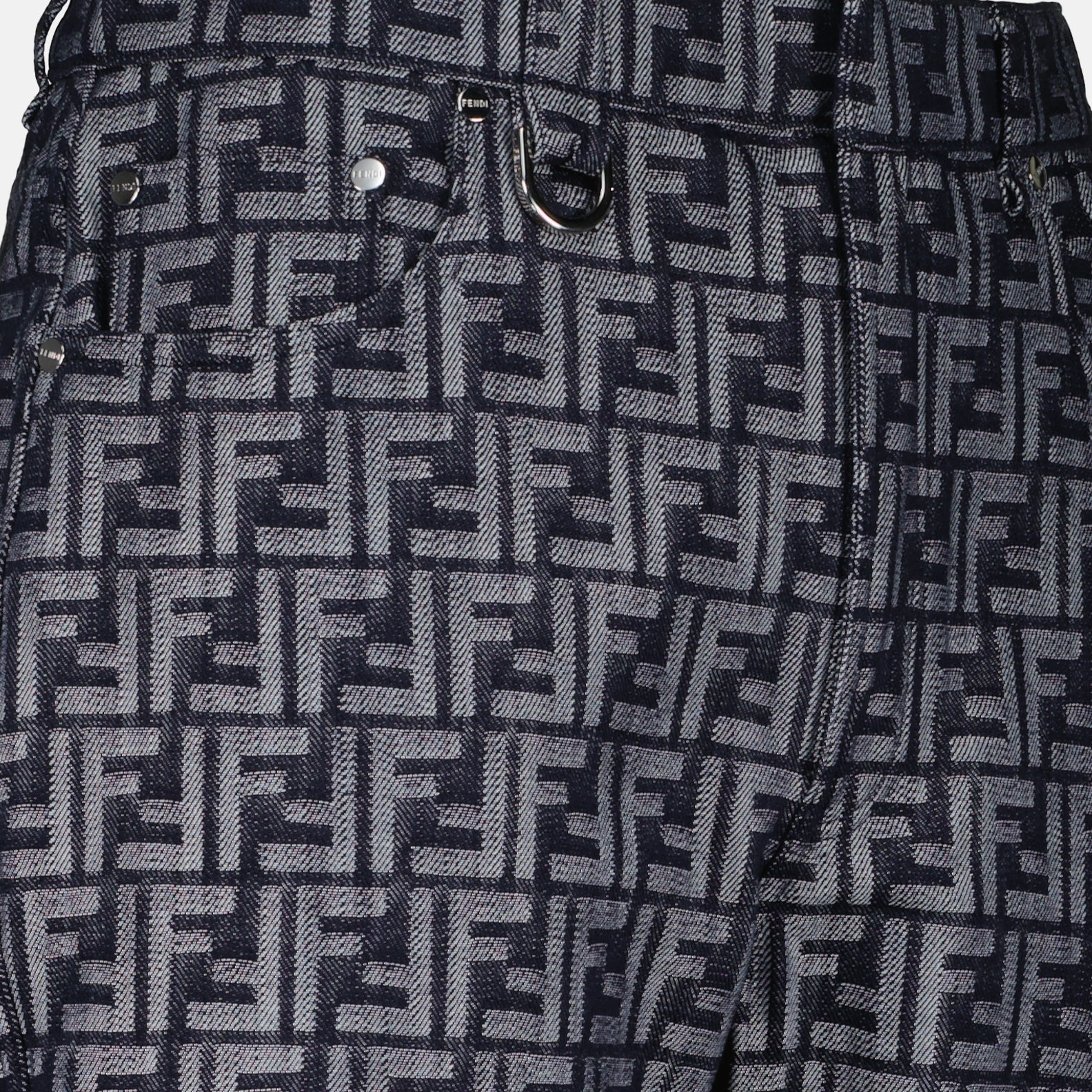 Pantalons Jean imprimé FF Fendi Gris Homme