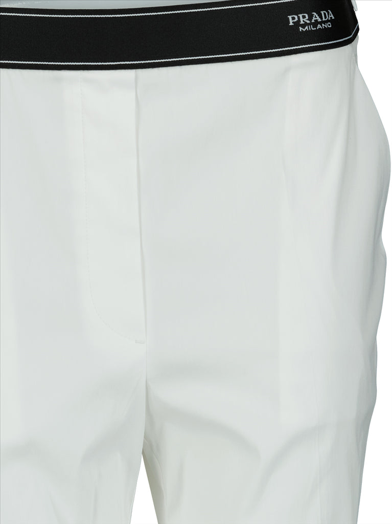 Pants Poplin pants Prada White Women