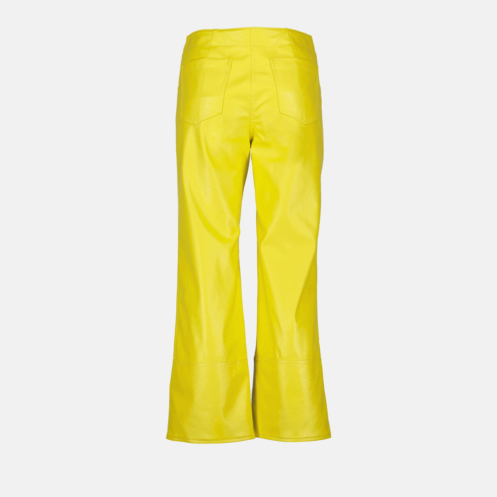 Pants Faux Leather Pants MSGM Yellow Women