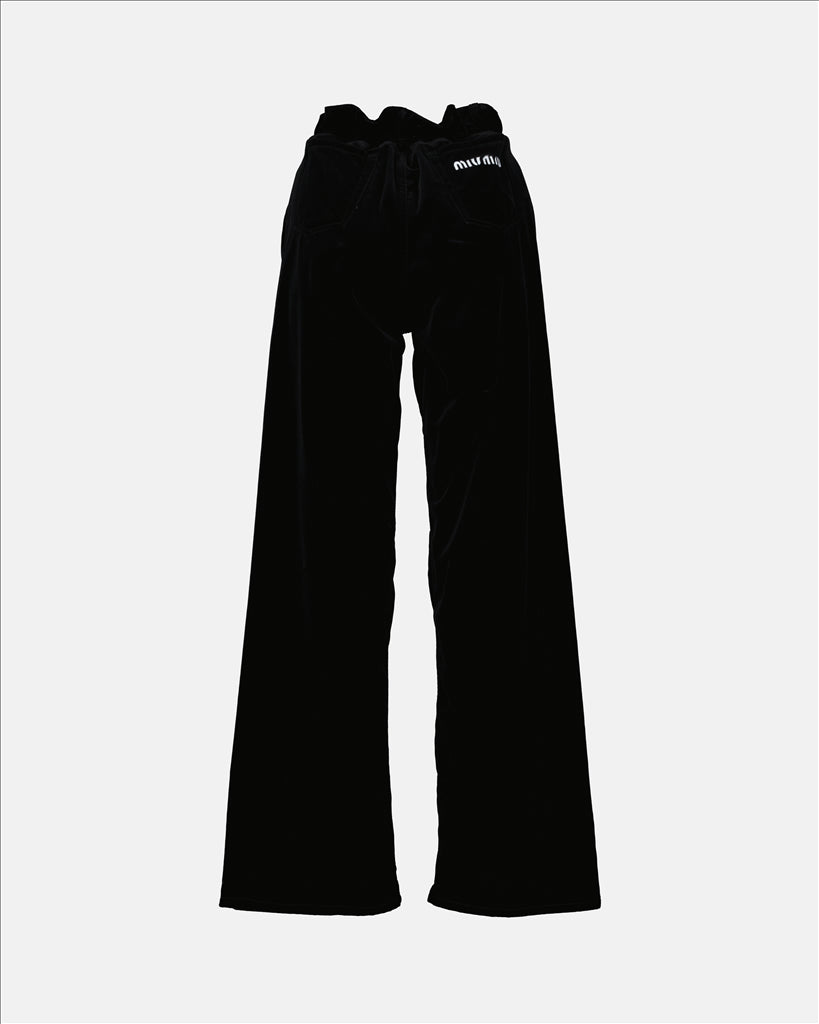 Hosen Pantalon en velours Miu Miu Schwarz Femme