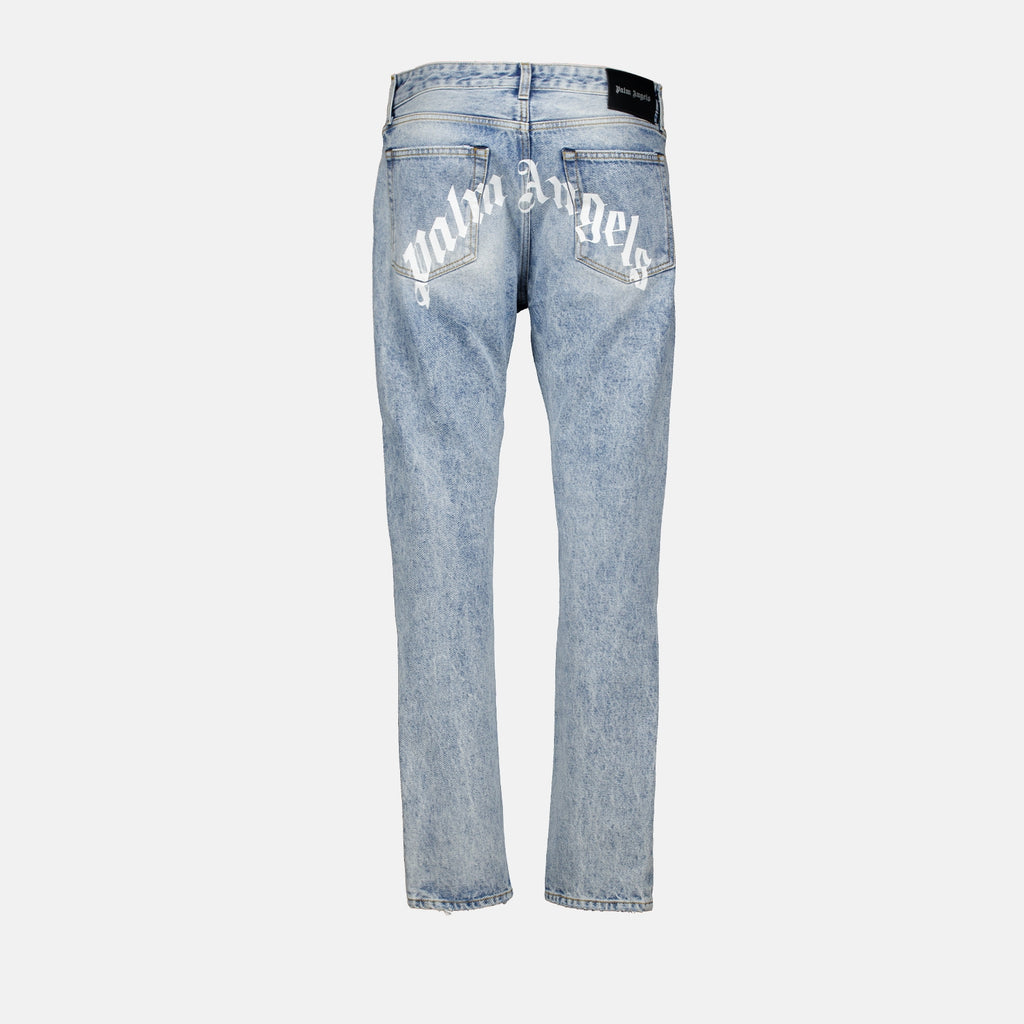 Pants Logo denim pants Palm Angels Blue Man