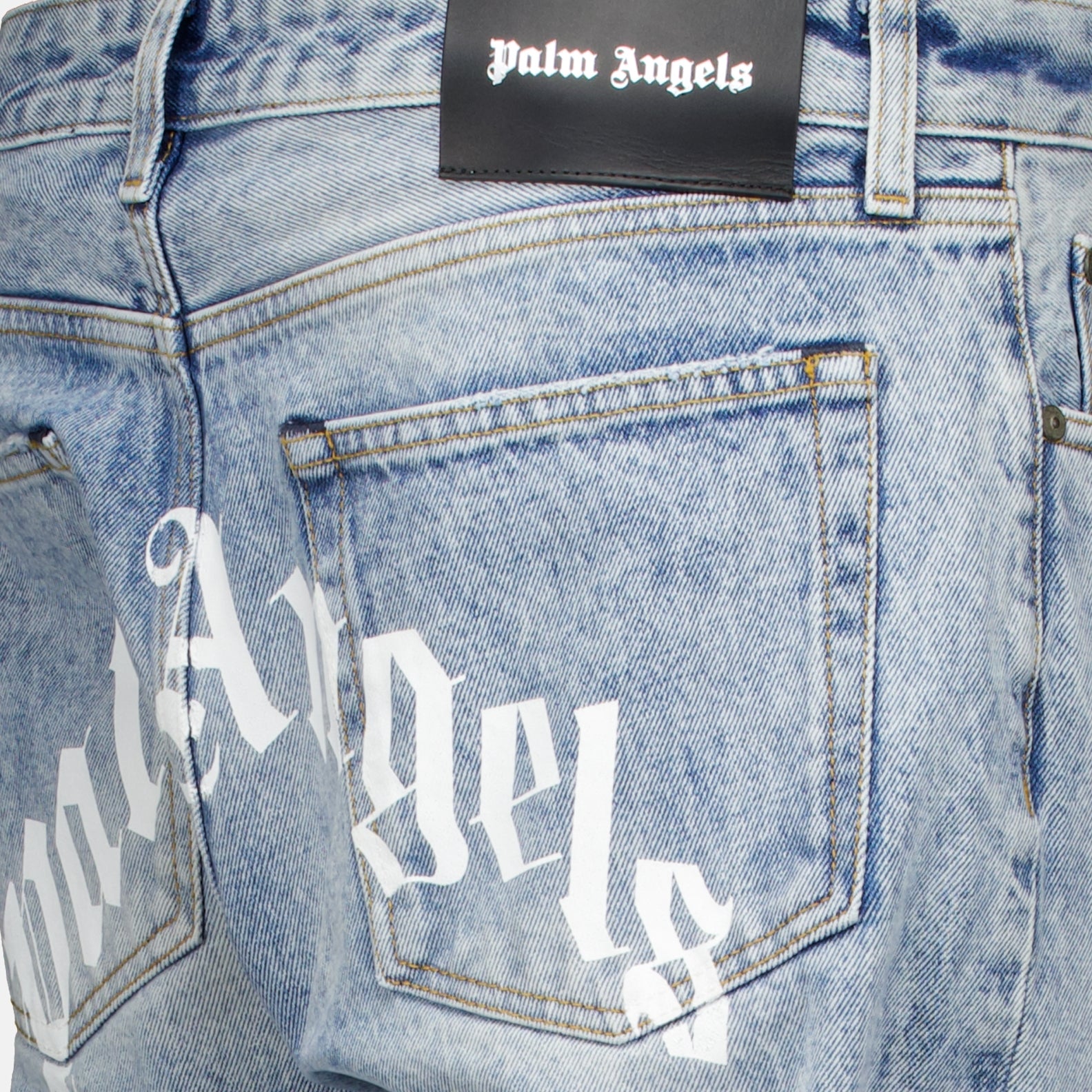 Pants Logo denim pants Palm Angels Blue Man