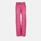Pantalon jeans destroy rose