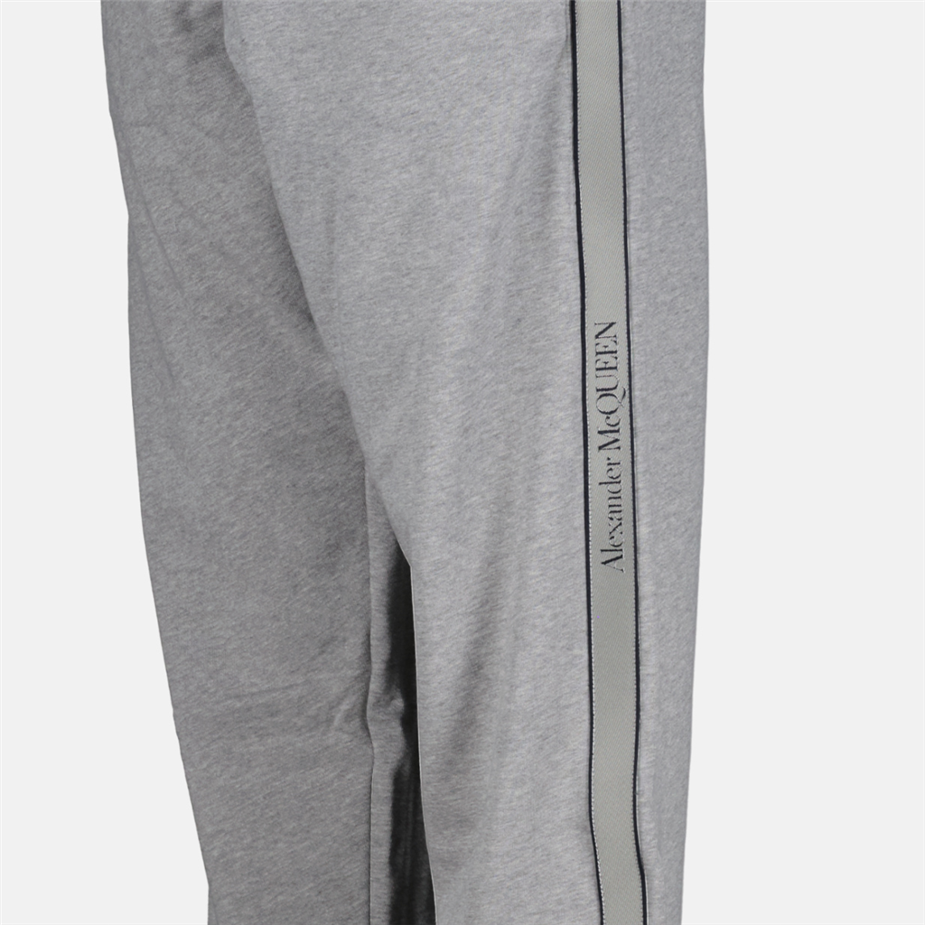 Pantalons Pantalon jogging à logo bande Alexander McQueen Gris Homme