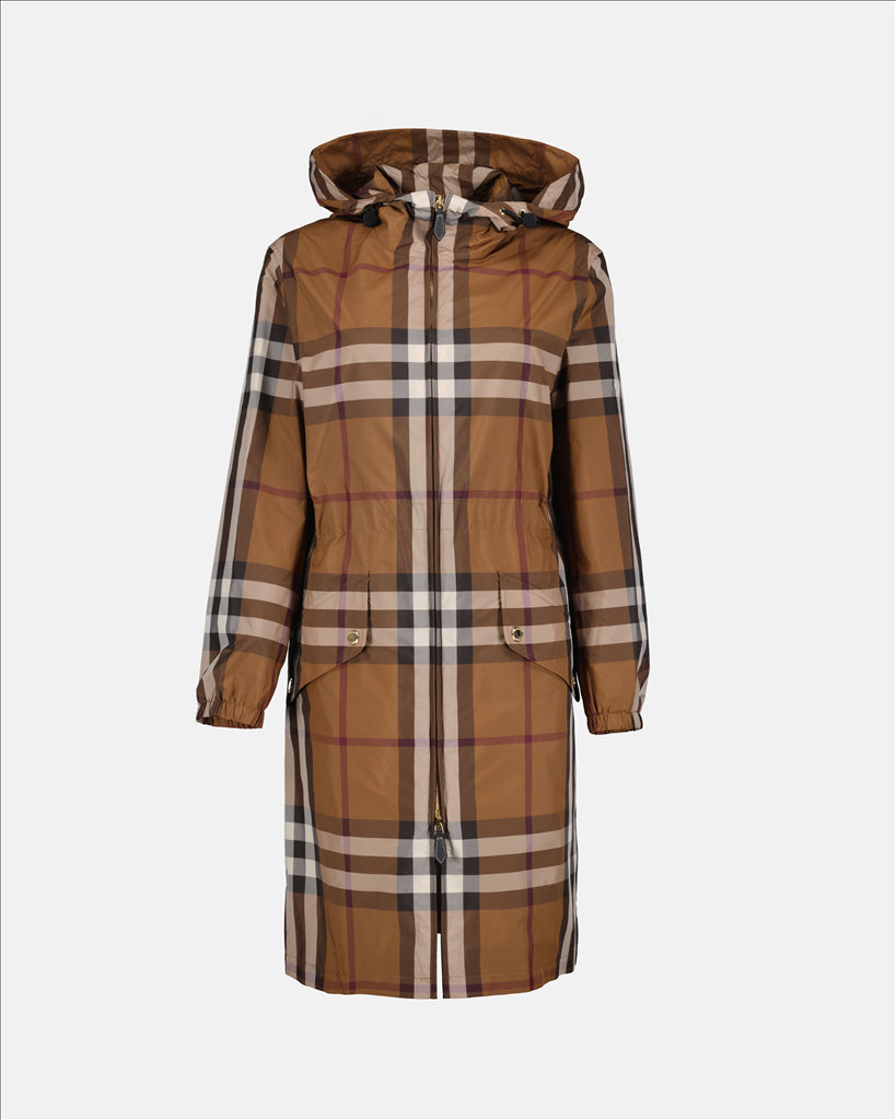 Manteaux Parka à carreaux Burberry Marron Femme