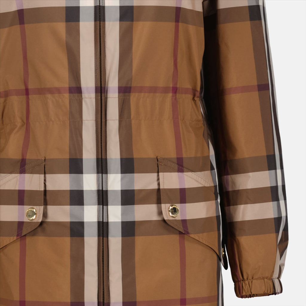 Manteaux Parka à carreaux Burberry Marron Femme