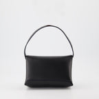 Pochette Chain en cuir noir