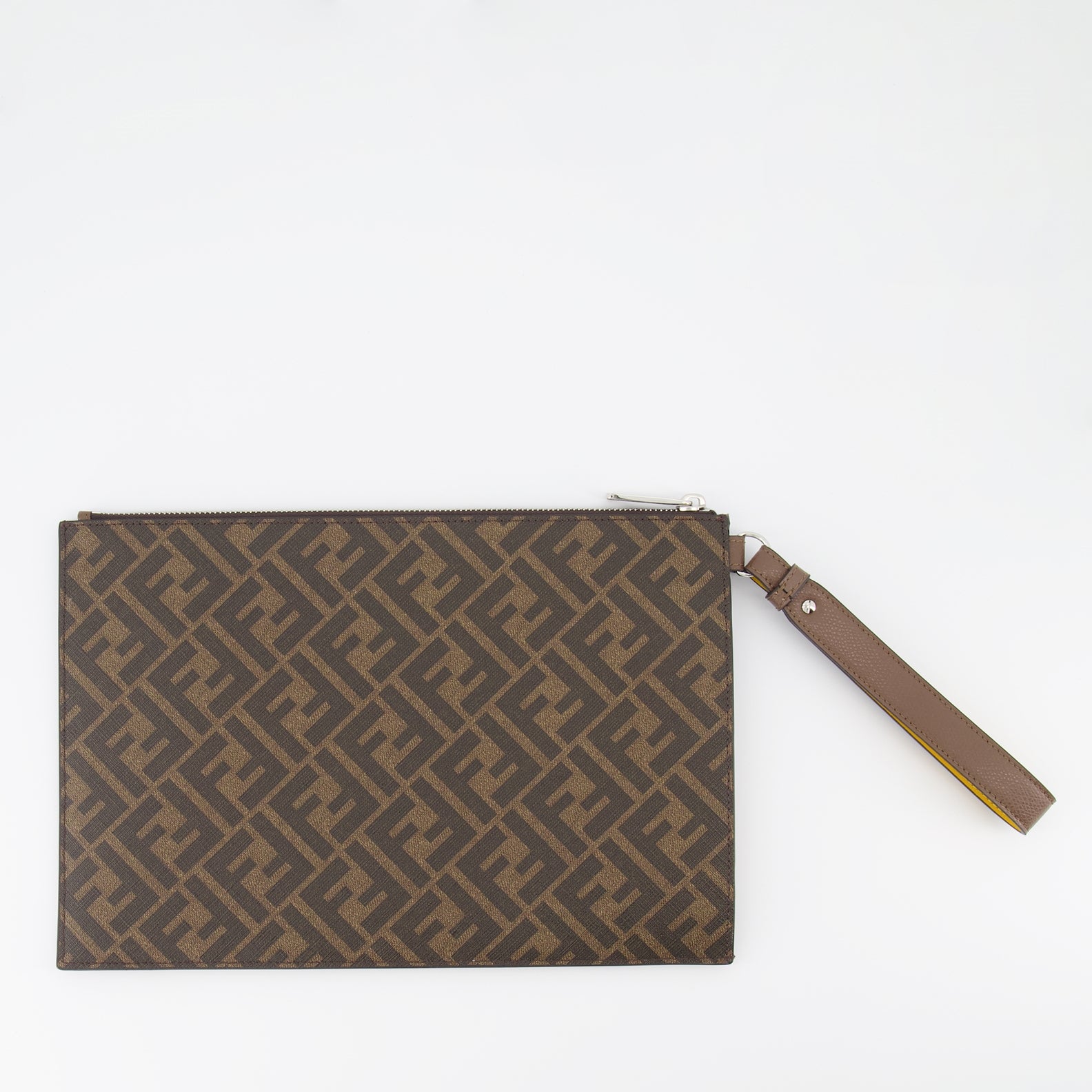Pouches Flat pouch Fendi Brown Man