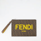 Pouches Flat pouch Fendi Brown Man