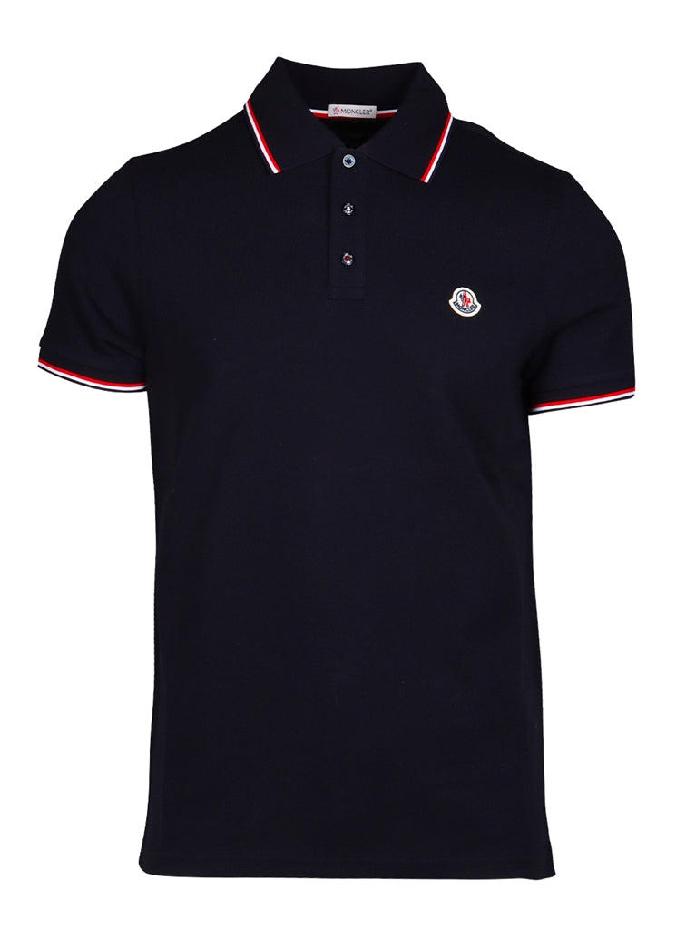 Polo shirts Logo polo shirt Moncler Blue Man