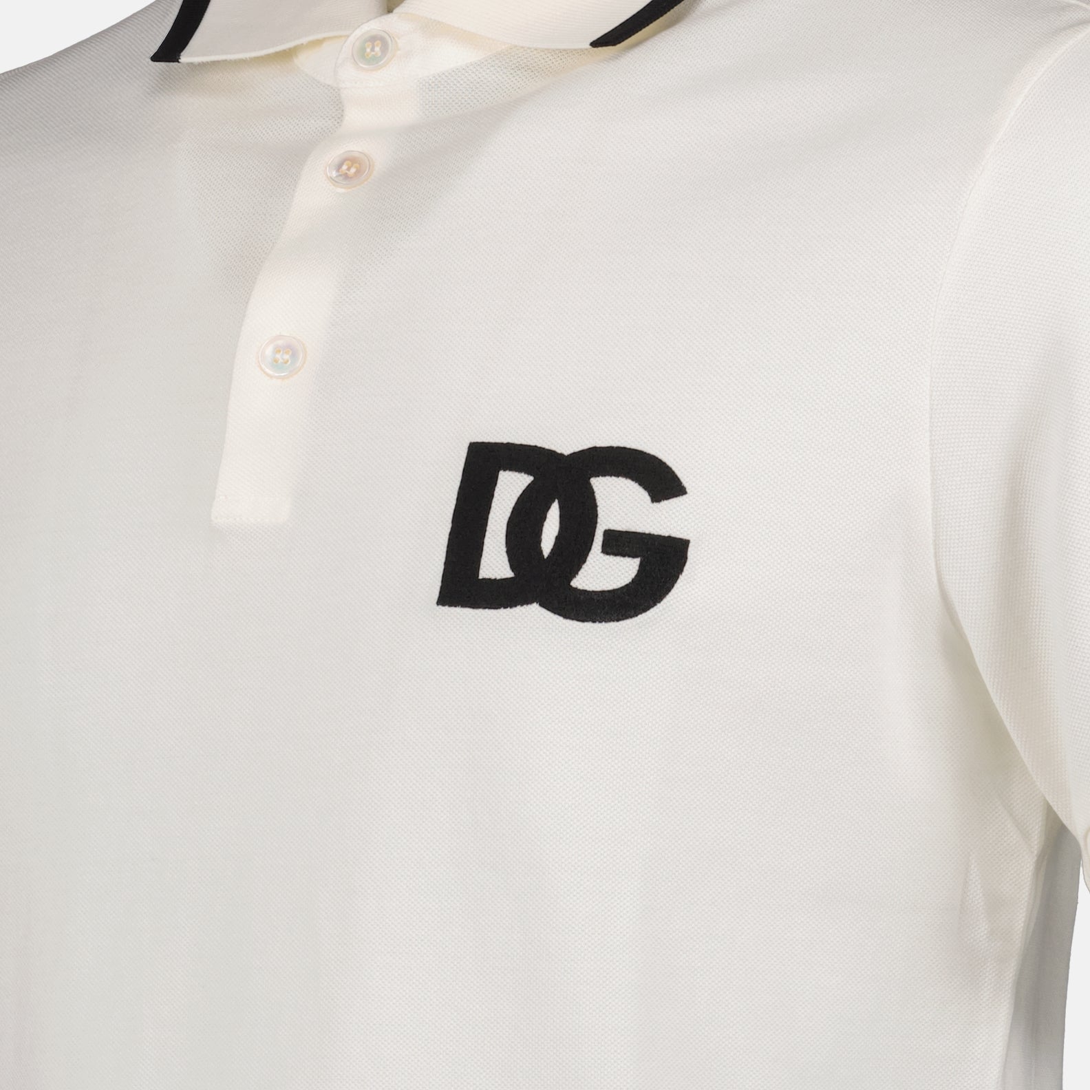Polo shirts Embroidered logo polo shirt Dolce & Gabbana White Man