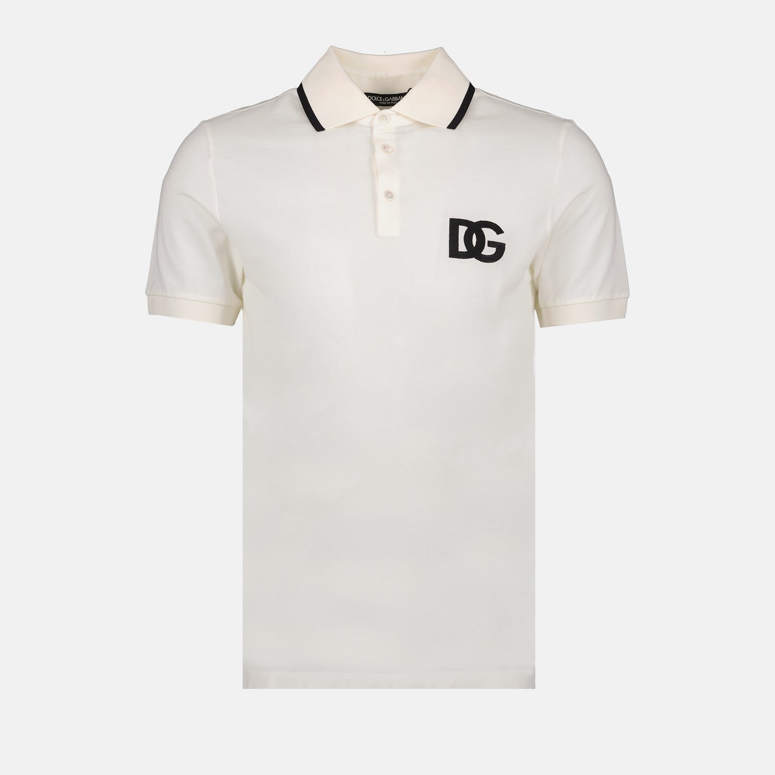 Polo shirts Embroidered logo polo shirt Dolce & Gabbana White Man