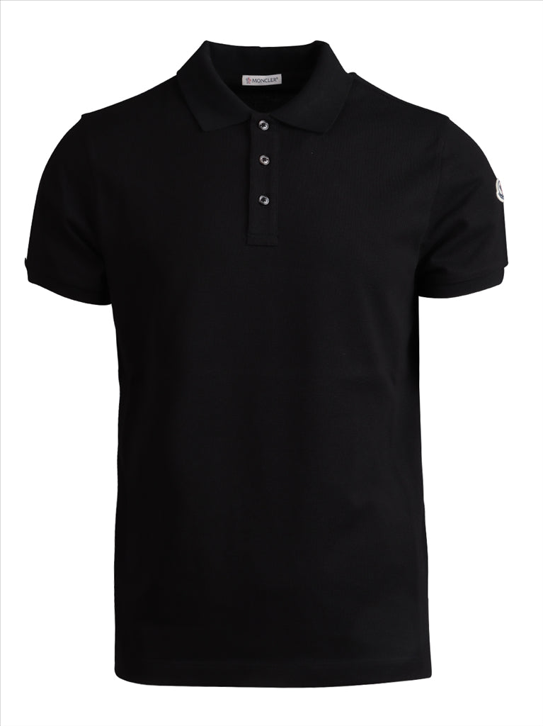 Polo shirts Logo polo shirt Moncler Black Man