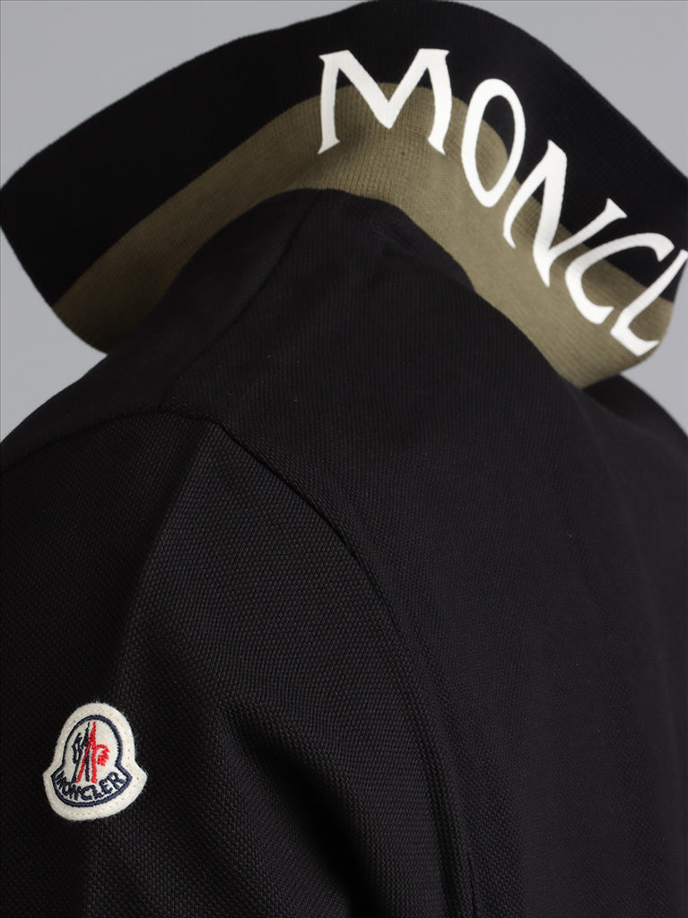 Polo shirts Logo polo shirt Moncler Black Man