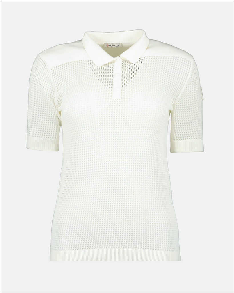 Polo shirts Openwork polo shirt Moncler White Women