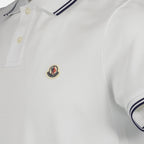 Polo shirts Polo shirt with logo and piping Moncler White Man