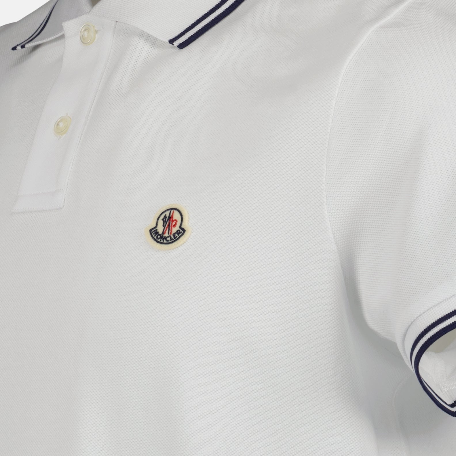 Polo shirts Polo shirt with logo and piping Moncler White Man