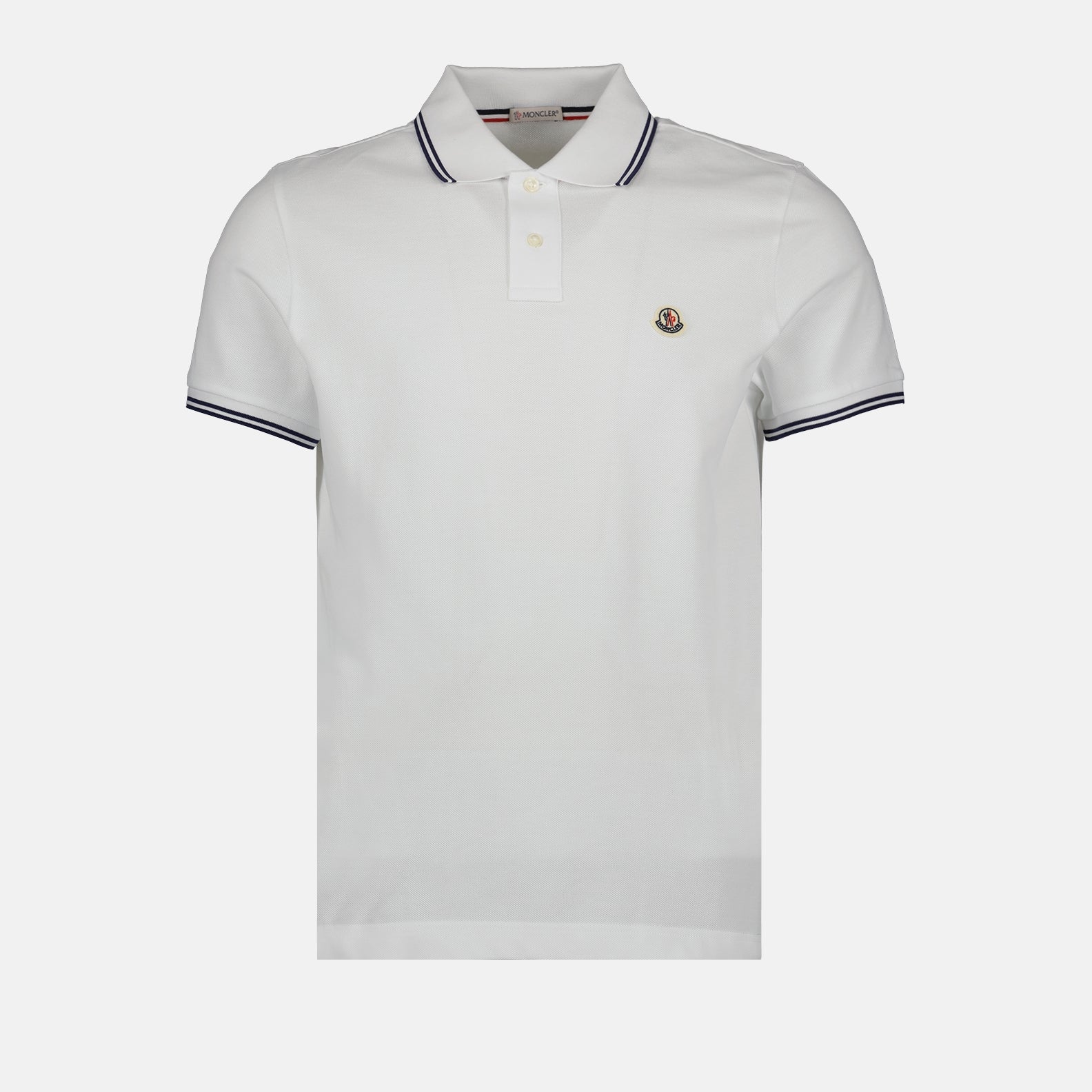 Polo shirts Polo shirt with logo and piping Moncler White Man