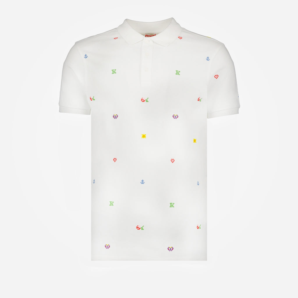 Polos Polo Kenzo Pixel Kenzo Blanc Homme