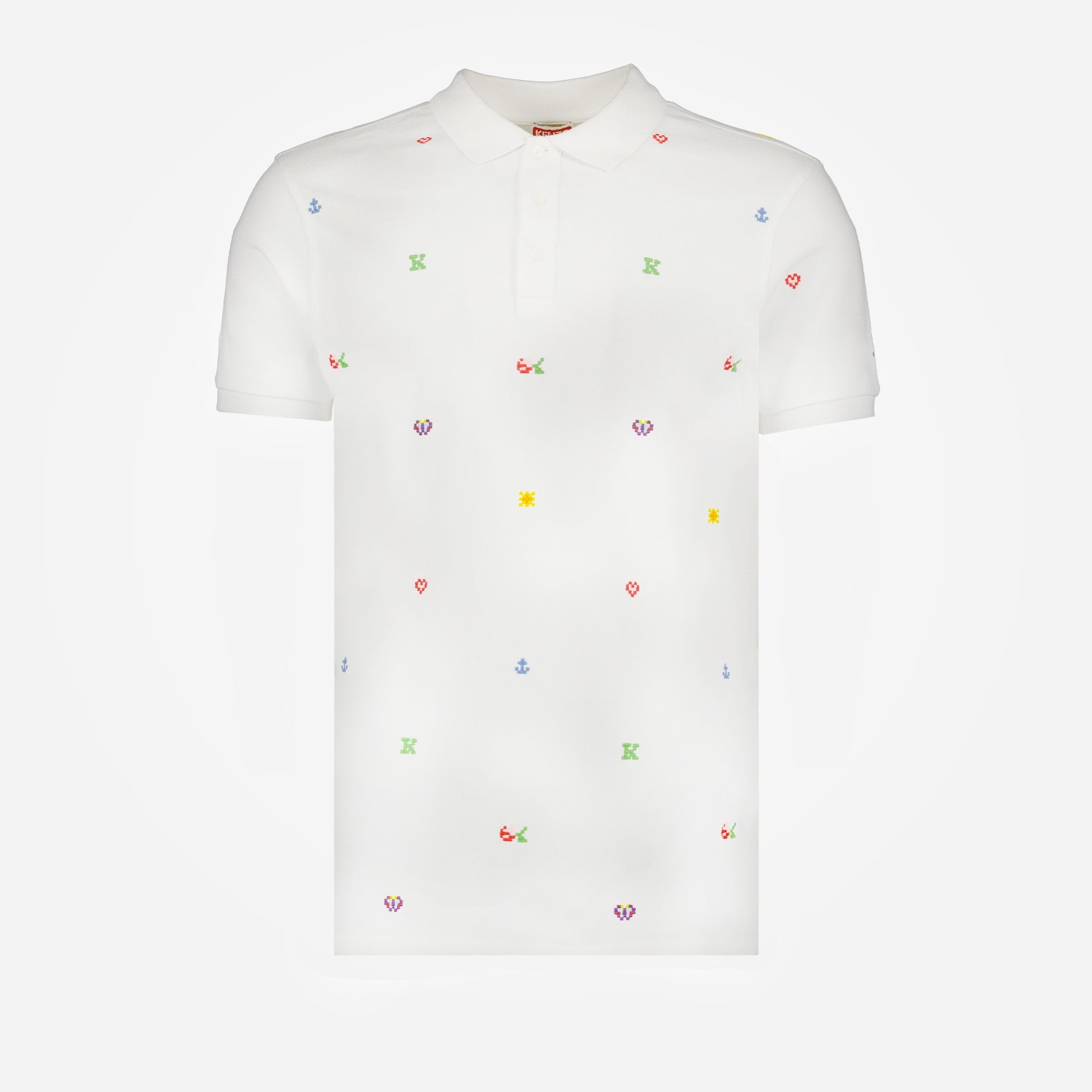 Polos Polo Kenzo Pixel Kenzo Blanc Homme