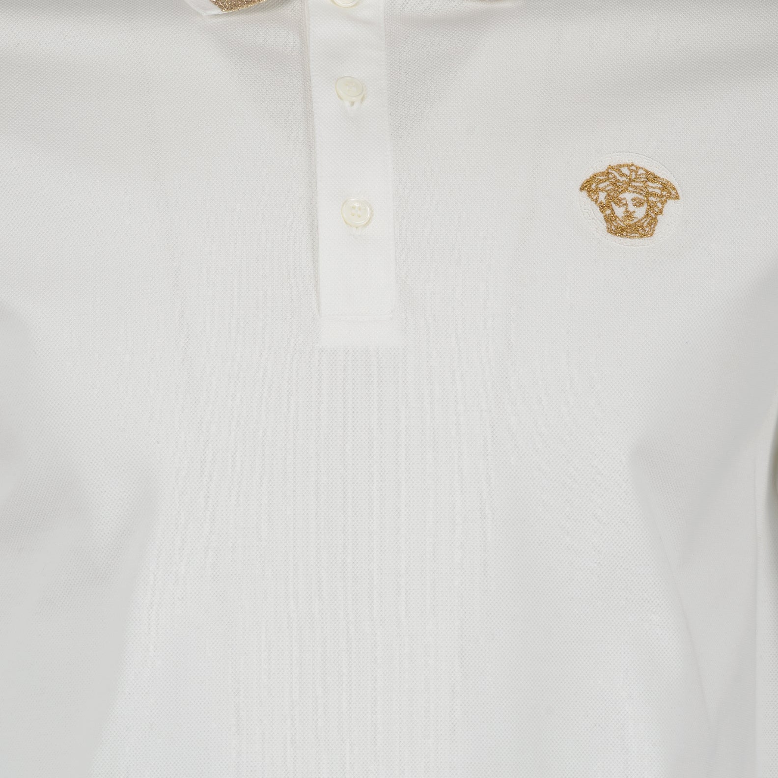 Polos Polo Medusa Greca Versace Blanc Homme