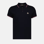 Polo shirts Polo shirt with logo and piping Moncler Blue Man