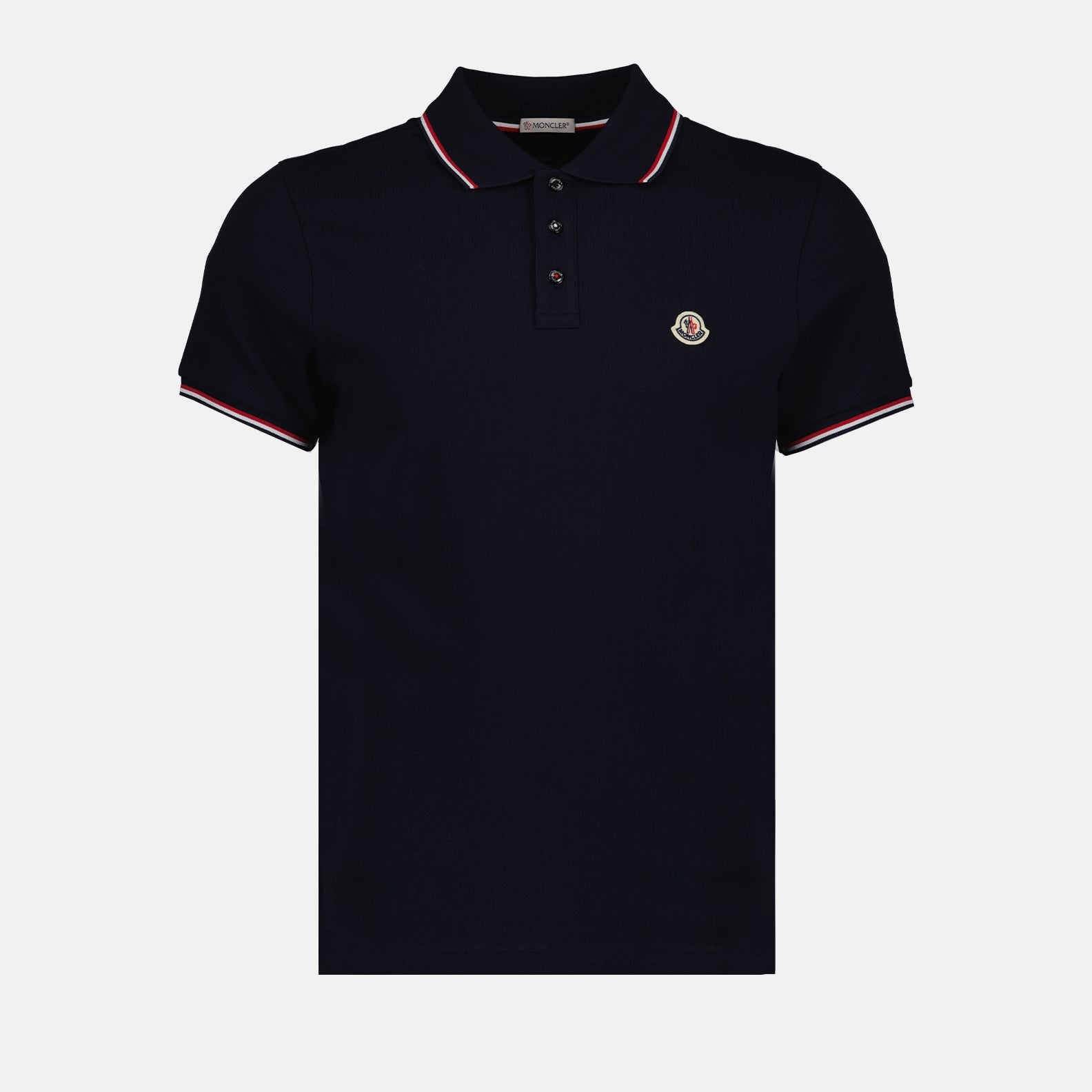 Polo shirts Polo shirt with logo and piping Moncler Blue Man