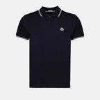 Polo shirts Polo shirt with logo and piping Moncler Blue Man