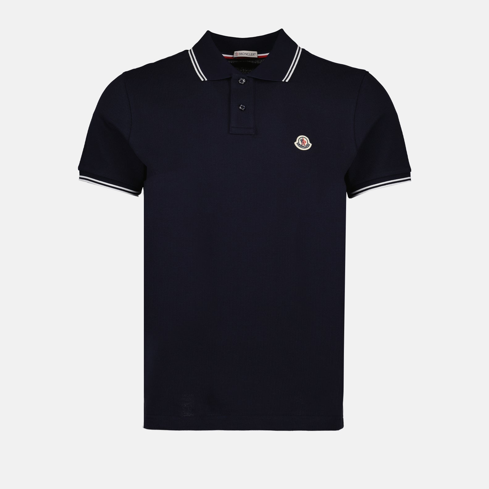Polo shirts Polo shirt with logo and piping Moncler Blue Man