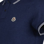 Polo shirts Polo shirt with logo and piping Moncler Blue Man
