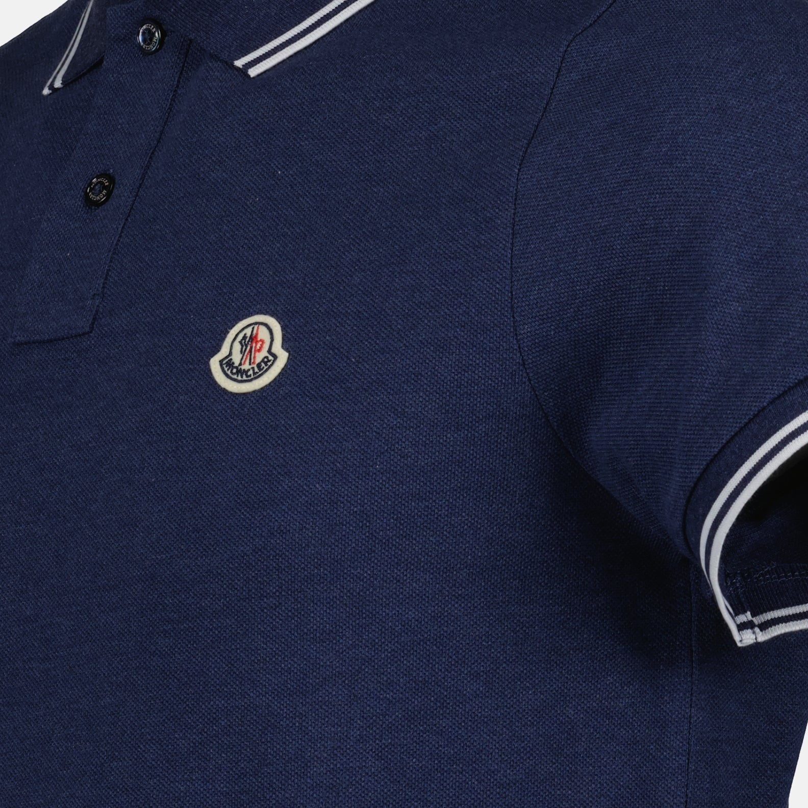 Polo shirts Polo shirt with logo and piping Moncler Blue Man
