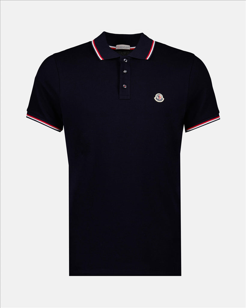 Polo shirts Polo shirt with logo and piping Moncler Blue Man