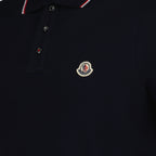 Polo shirts Polo shirt with logo and piping Moncler Blue Man