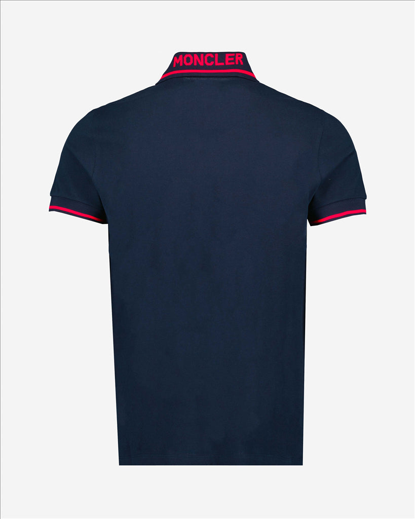 Polo shirts Polo shirt with logo and piping Moncler Blue Man