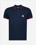 Polo shirts Polo shirt with logo and piping Moncler Blue Man