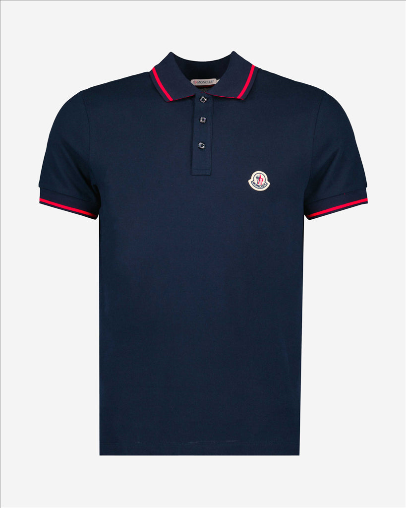 Polo shirts Polo shirt with logo and piping Moncler Blue Man