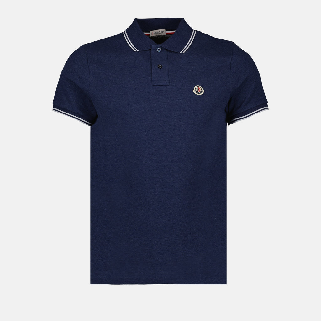Polo shirts Polo shirt with logo and piping Moncler Blue Man