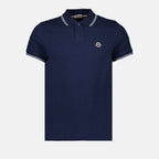 Polo shirts Polo shirt with logo and piping Moncler Blue Man