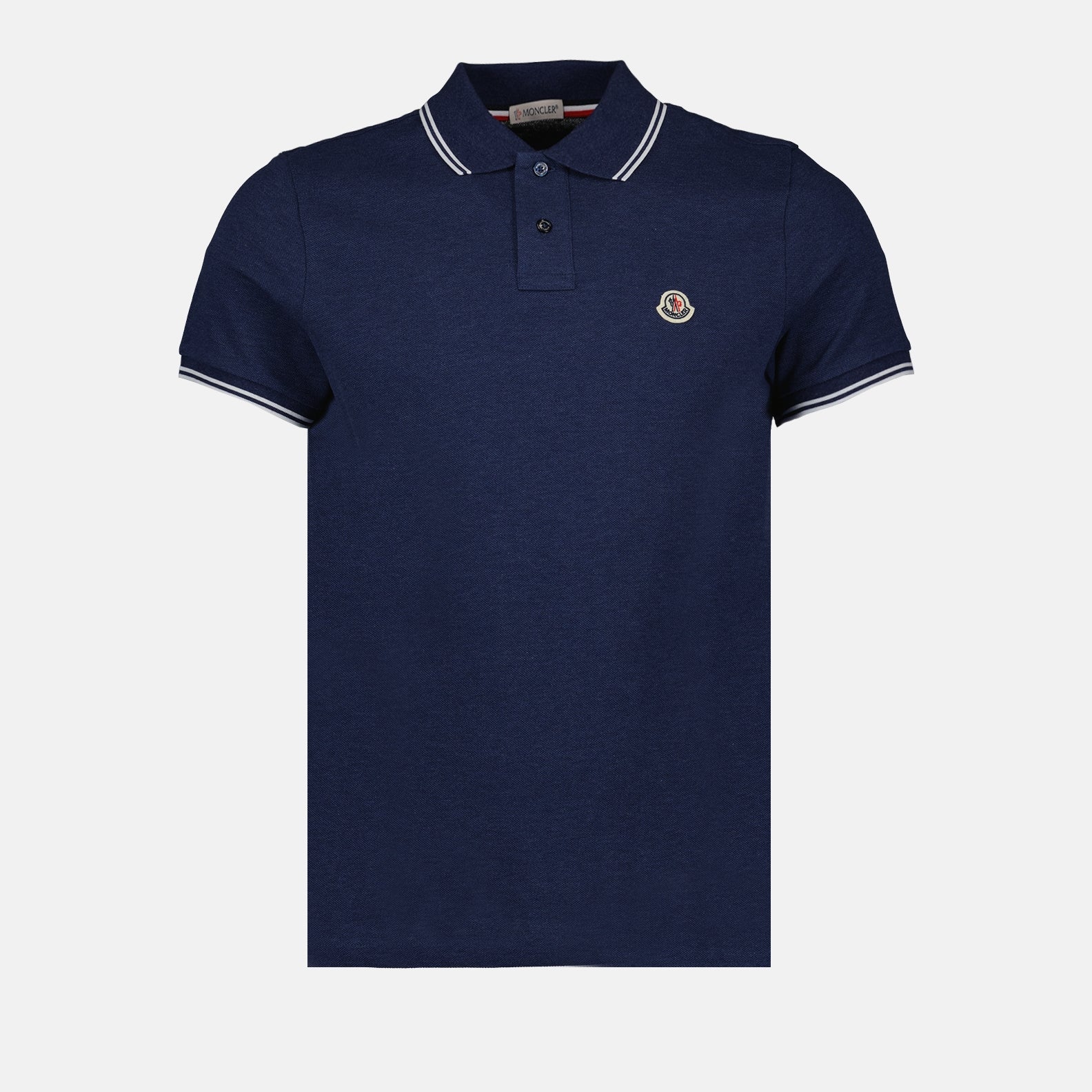 Polo shirts Polo shirt with logo and piping Moncler Blue Man
