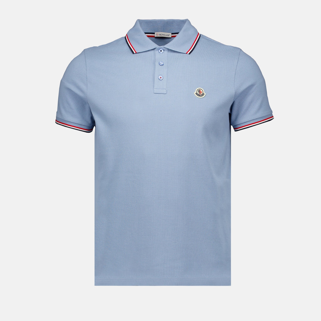 Polos Polo à logo et liseré Moncler Azul Homme