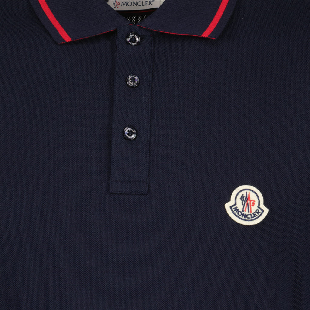 Polo shirts Polo shirt with logo and piping Moncler Blue Man