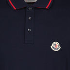 Polo shirts Polo shirt with logo and piping Moncler Blue Man
