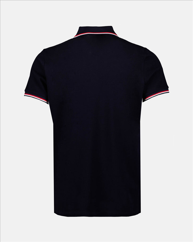 Polo shirts Polo shirt with logo and piping Moncler Blue Man