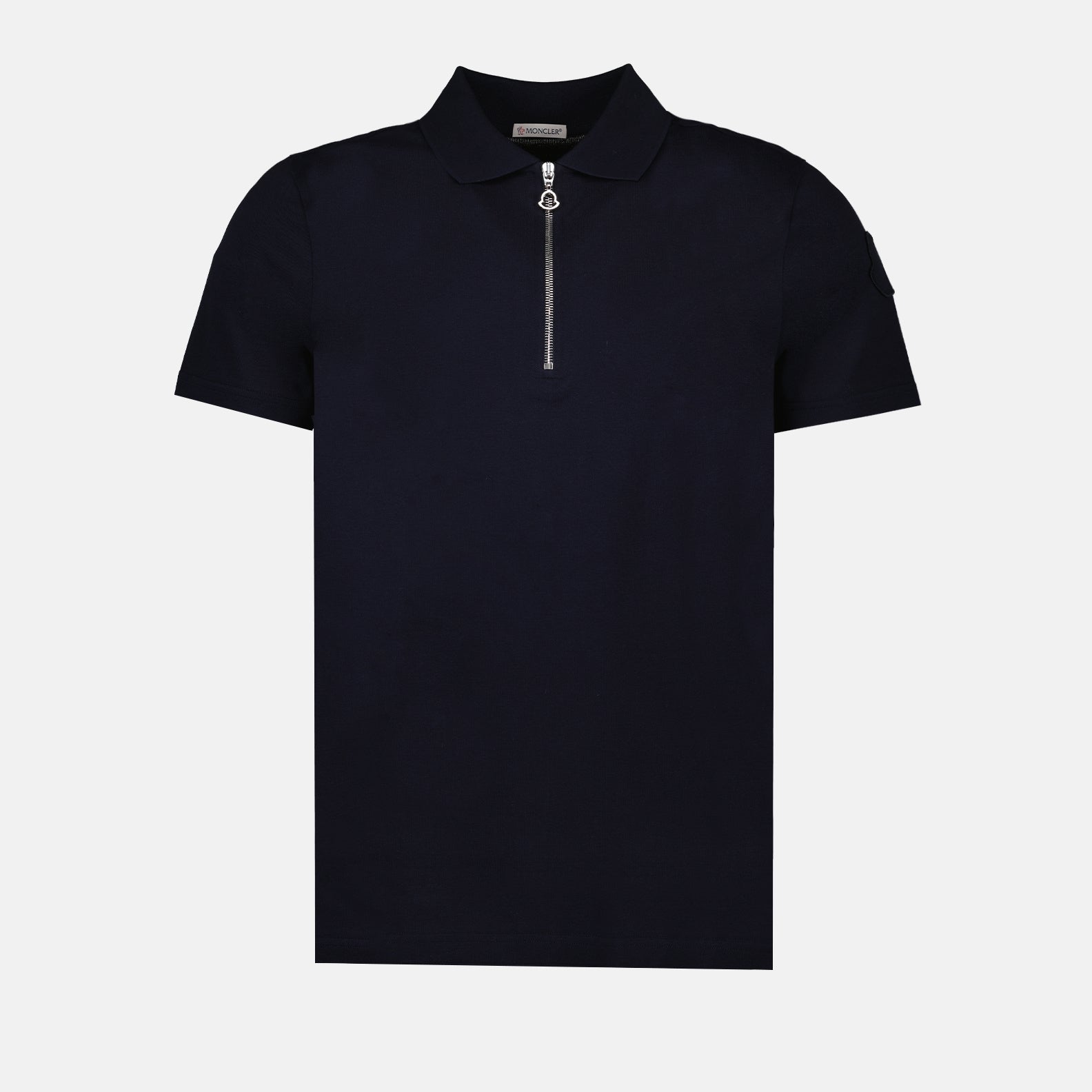 Polo shirts Zip polo shirt Moncler Blue Man