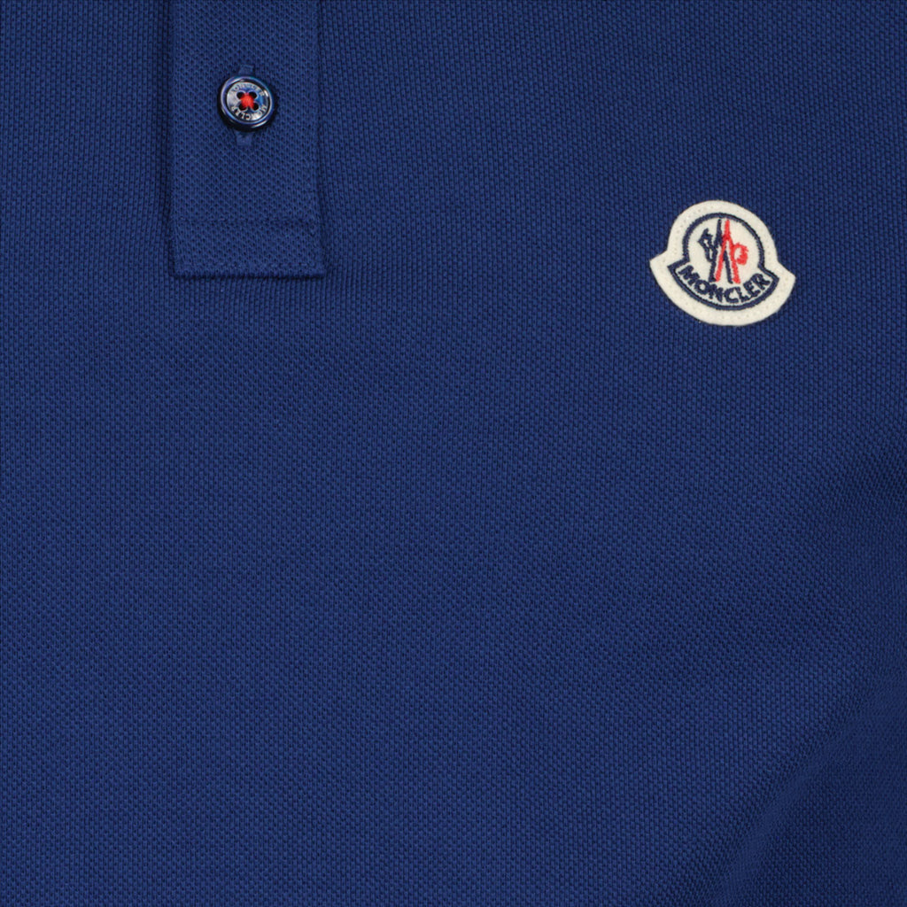 Polo shirts Polo shirt with logo and piping Moncler Blue Man