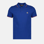 Polo shirts Polo shirt with logo and piping Moncler Blue Man