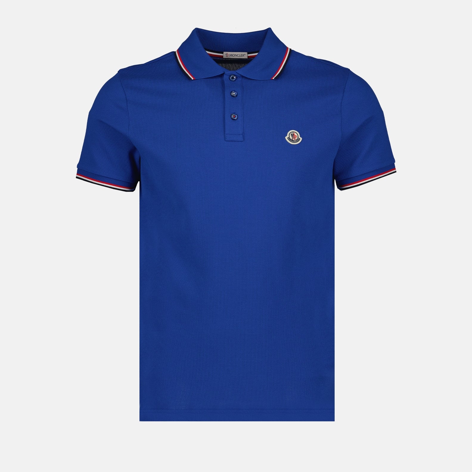 Polo shirts Polo shirt with logo and piping Moncler Blue Man