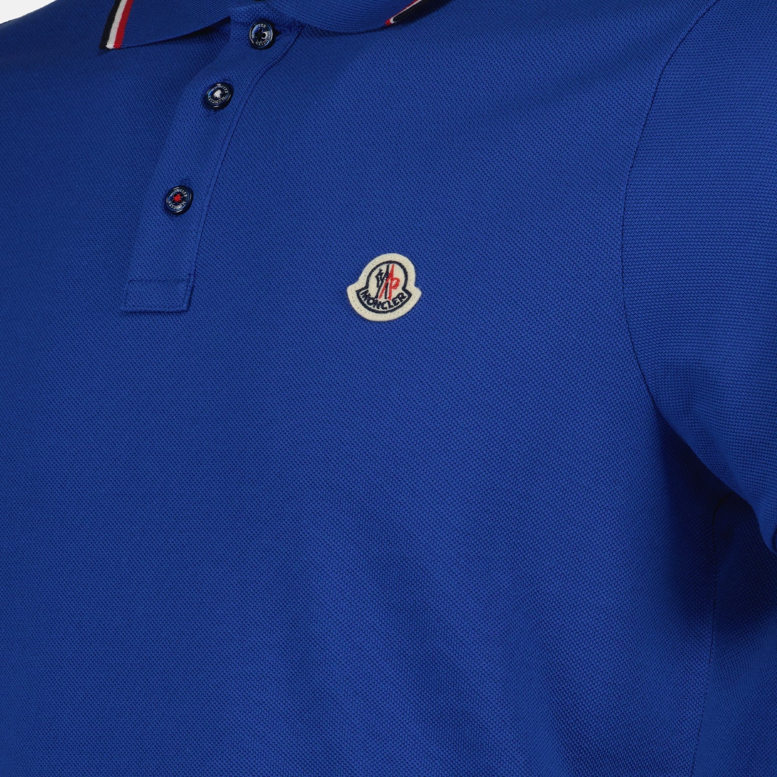 Polo shirts Polo shirt with logo and piping Moncler Blue Man