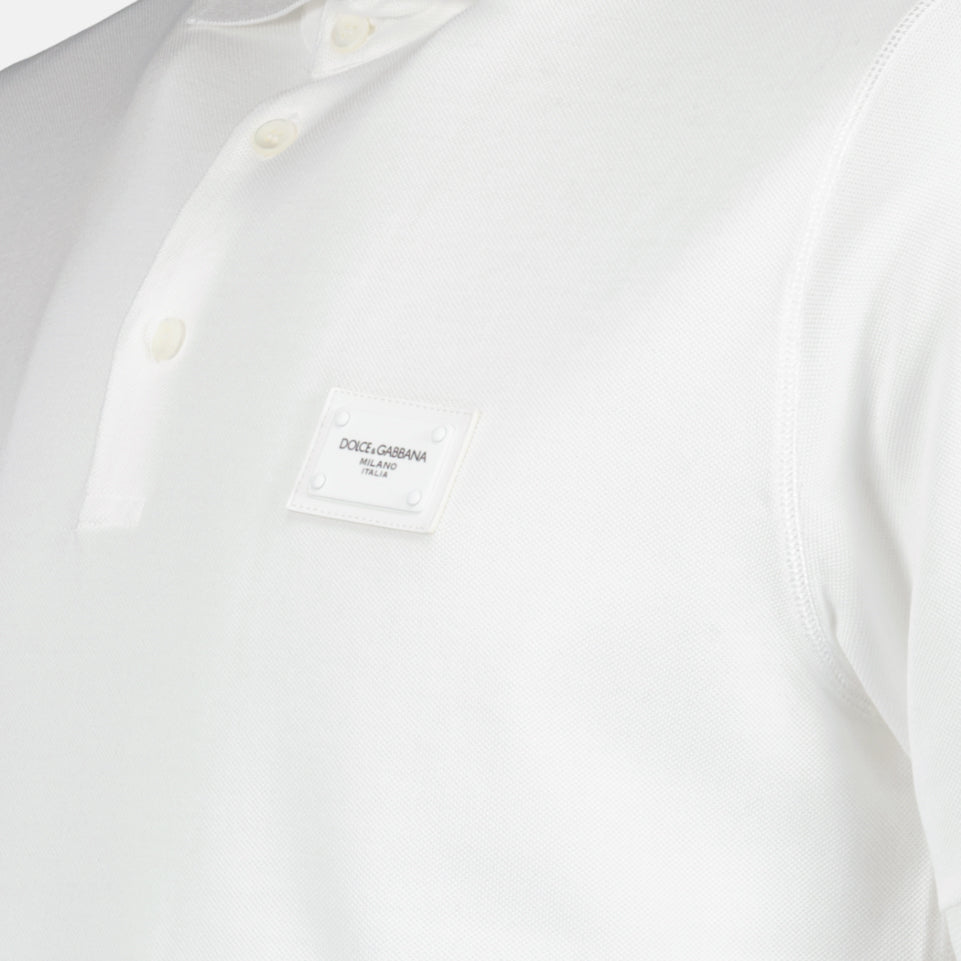 Polo shirts Logo plaque polo shirt Dolce & Gabbana White Man