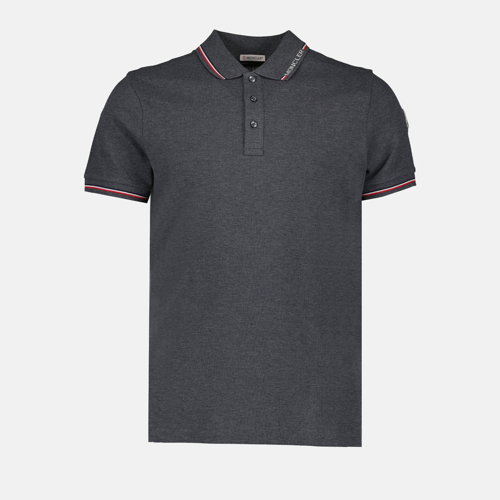 Polo shirts Polo shirt with logo and piping Moncler Gray Man